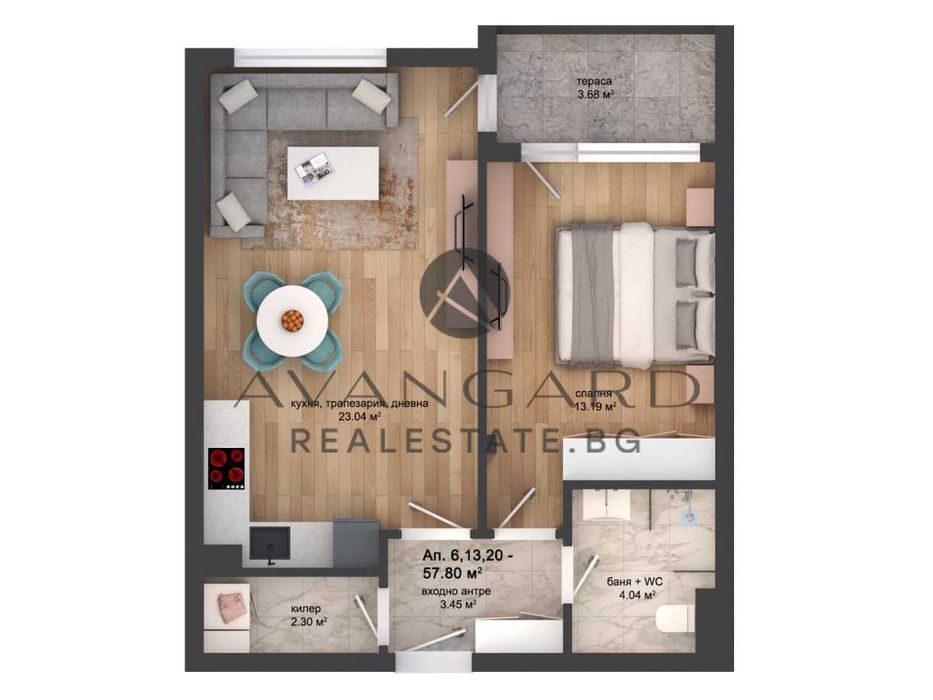 Продава се Двустаен апартамент в Пловдив, Кършияка - 66 кв.м за 1113 €/кв.м - Снимка #1