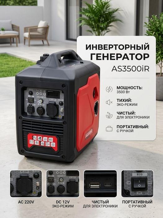 Инверторный генератор (3. кВт) — Тихий, Б/У в отличном состоянии
