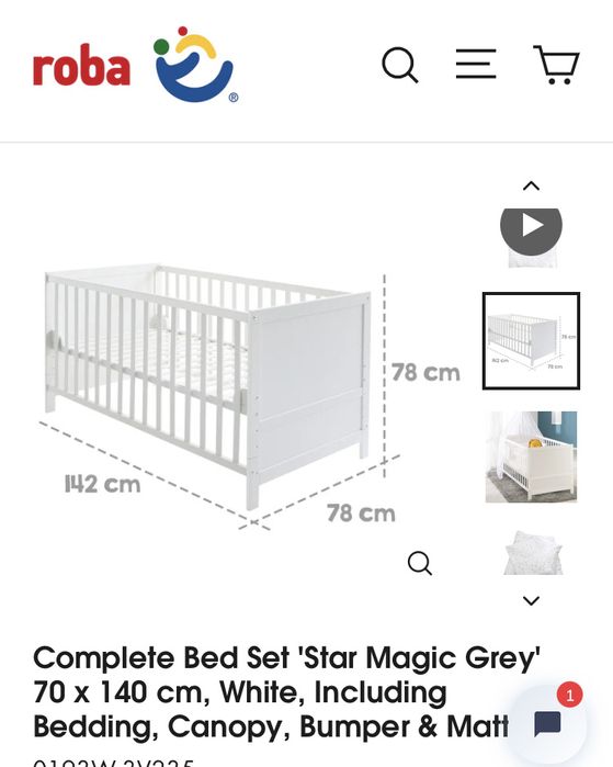 Бебешко дървено креватче Roba от Германия