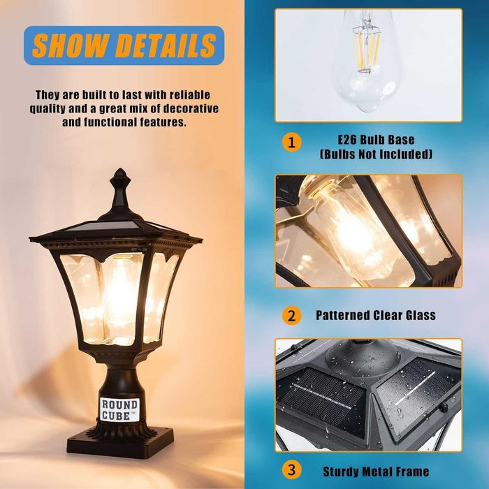 Външна градинска соларна лампа от лят алуминий