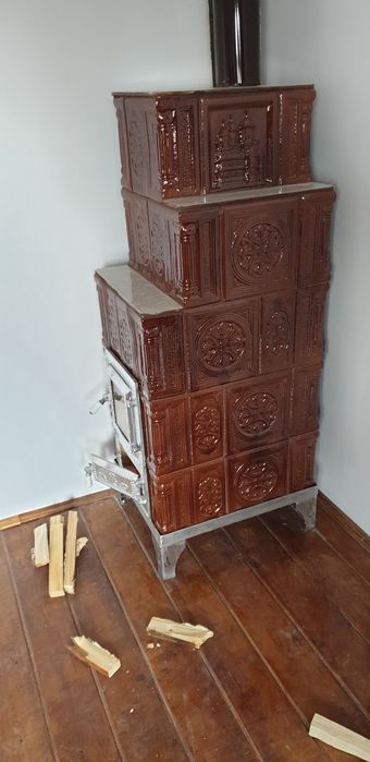 Soba teracota premontata 45x55 cu usa cu geam monobloc