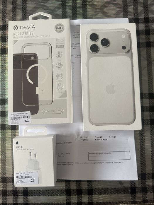 iPhone 17 pro max 256gb Silver nou sigilat