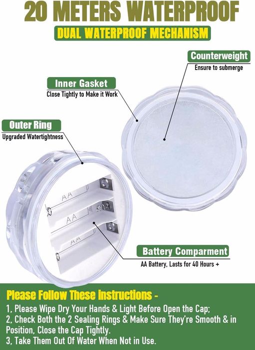 Set 2 lumini subacvatice LED Piscina Telecomanda