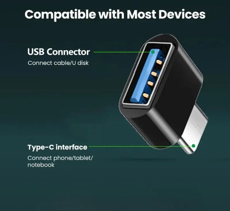 Ma'lumotlar Uzatish uchun USB-C dan OTG adapteri, USB-C dan USB 2.0 ko
