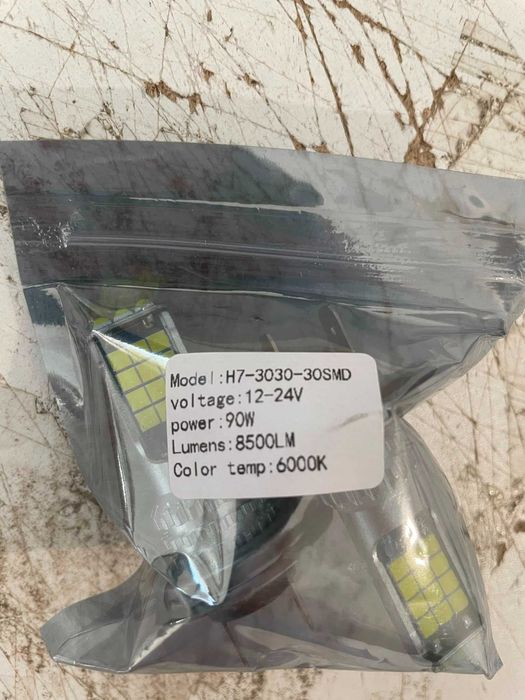 Set 2 Becuri Auto LED H7 80W Lumina Alba Puternica Canbus Nou
