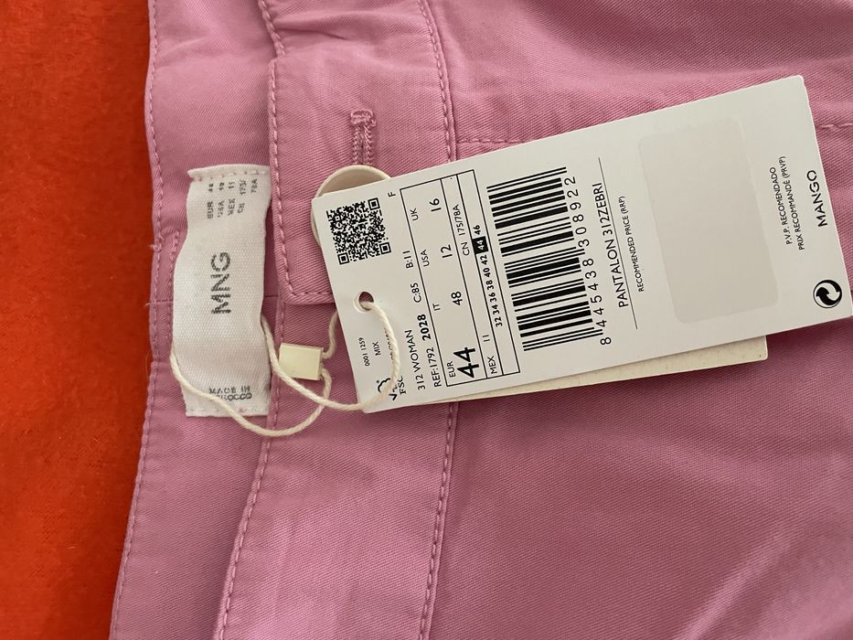 Панталон Mango розов овърсайз