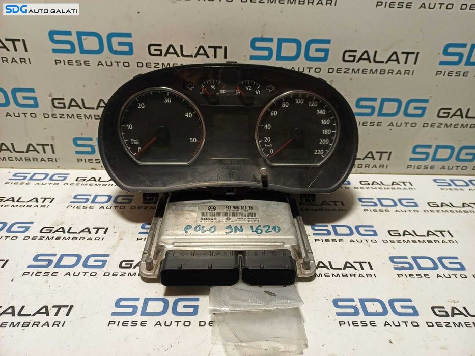 Kit Pornire ECU Calculator Motor Ceas Ceasuri Cluster Instrumente Bord Volkswagen Polo 9N2 2001 - 2005 Cod 045906019BH 0281011242 6Q0920821L [L0984] [L0985] [L0986]