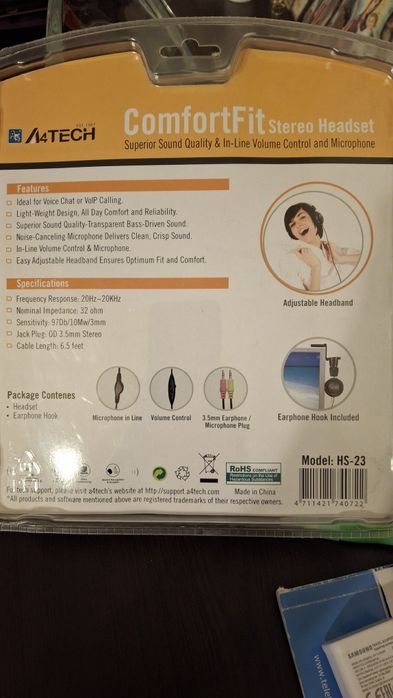 Слушалки с кабел A4tech