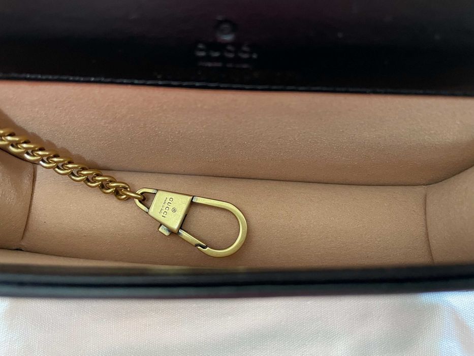 Gucci Малка Чанта Marmont Beloved Гучи Златно Gold GG логo Автентична