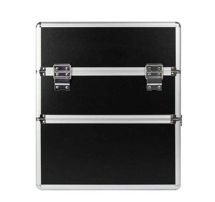 Geanta 2in1 tip troler pt manichiură - cosmetice - XXL negru-argintiu