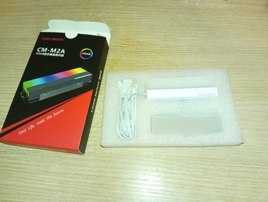 Компьютерный Радиатор M.2 ARGB 2280 SSD M2, (белый, черный)