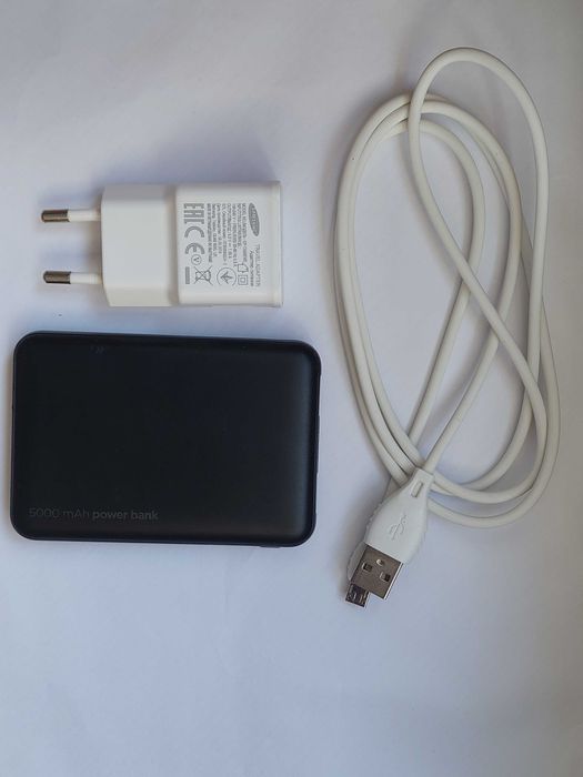 Зарядно + USB кабел + Power Bank - комплект