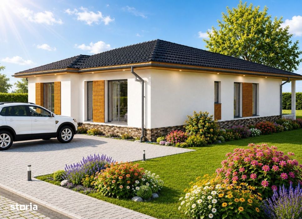 Casă pe un nivel la cheie, 184 mp,teren 650 mp,fotovoltaice,LIVEZENI