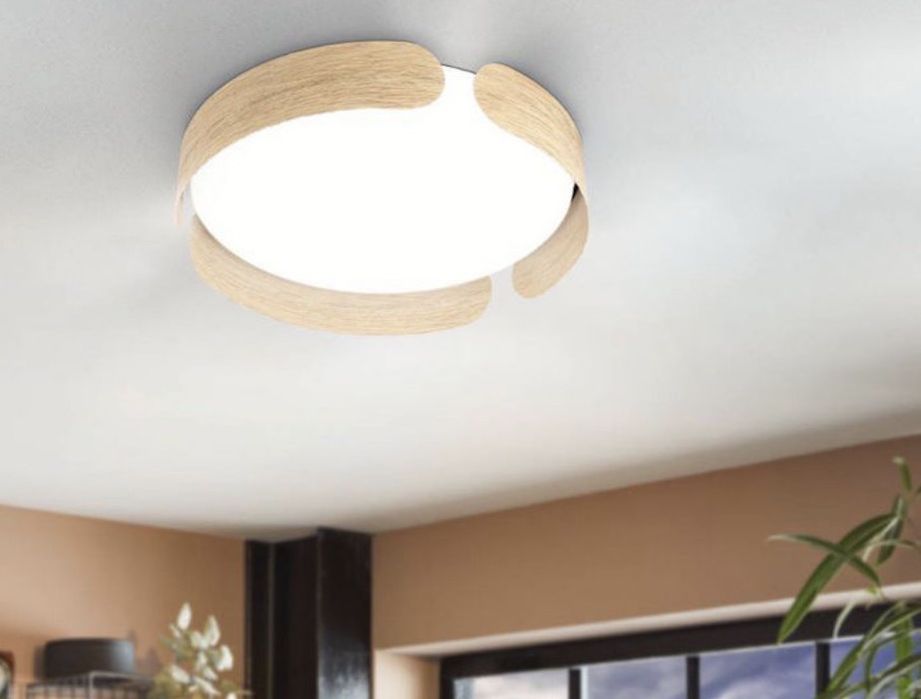 LED плафон дъб eglo valcasotto