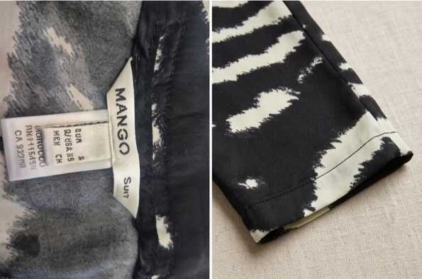 Pantaloni Mango Suit mărimea S, imprimeu zebră, croială elegantă