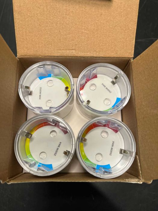 SET 4 * Priză mini WLAN inteligentă GHome cu măsurare a curentului, control prin aplicație, 10 A
