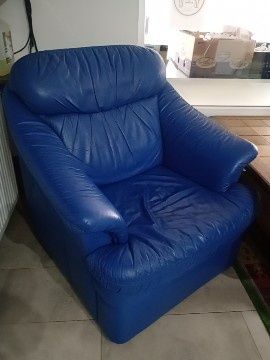 Colțar piele cu fotoliu