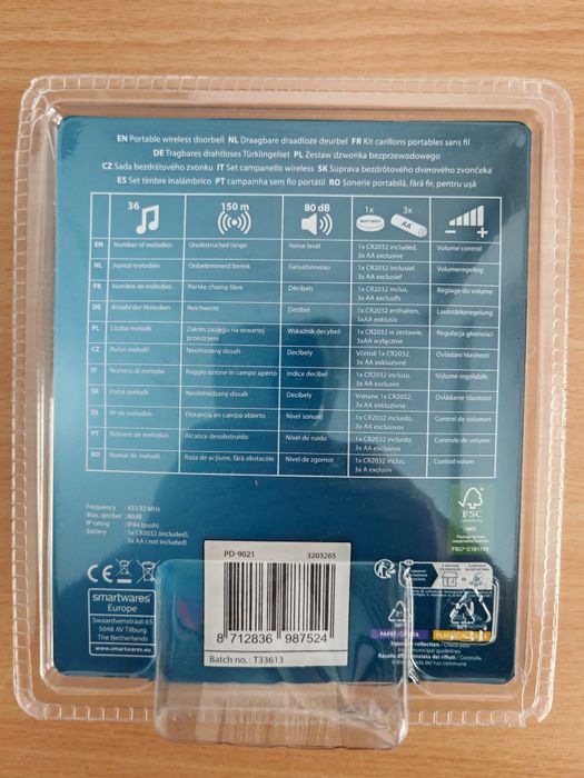 NOUA, SIGILATA, Sonerie SMART usa, wireless, portabila, 150m distanta