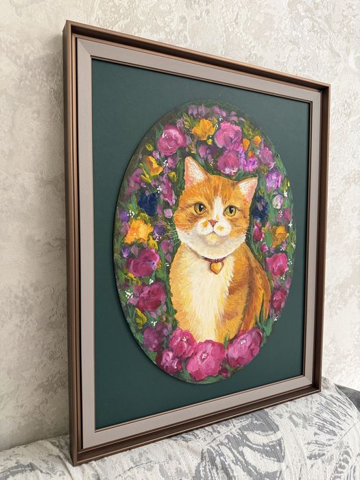 Картина кошки в рамке