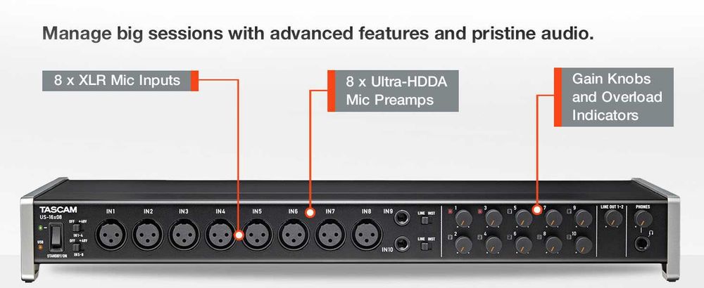 Звукова карта Tascam  US-16x08  (USB 2 Audio Interface)