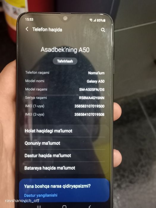 Samsung A50 sotiladi