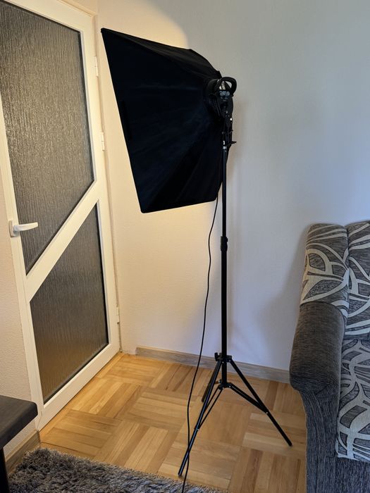 Set 2 Lumini lampa led, softbox studio foto, fancier led, lumina calda rece si reglaj intensitate
