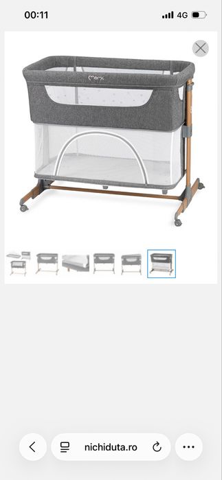 Patut Co-sleeper 4in 1 stare nou + saltea cocos
