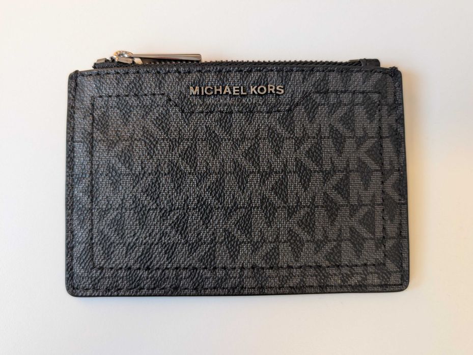 Michael Kors комплект чантичка и портмоне: Hudson Pebbled Leather and Signature Logo Pouch Set