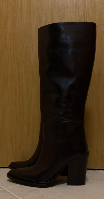 Ботуши zara естествена кожа