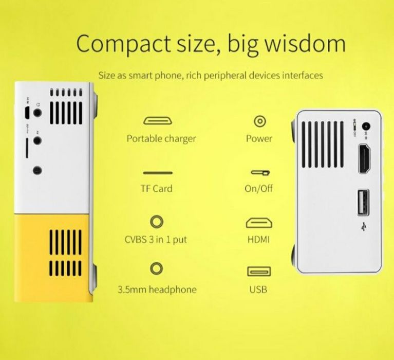 Mini videoproiector portabil slot USB slot MICRO SD telecomanda NOU