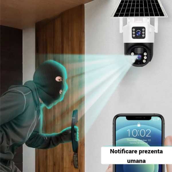 Camera smart IP lentila duala WIFI Camera IR Alarma miscare microfon