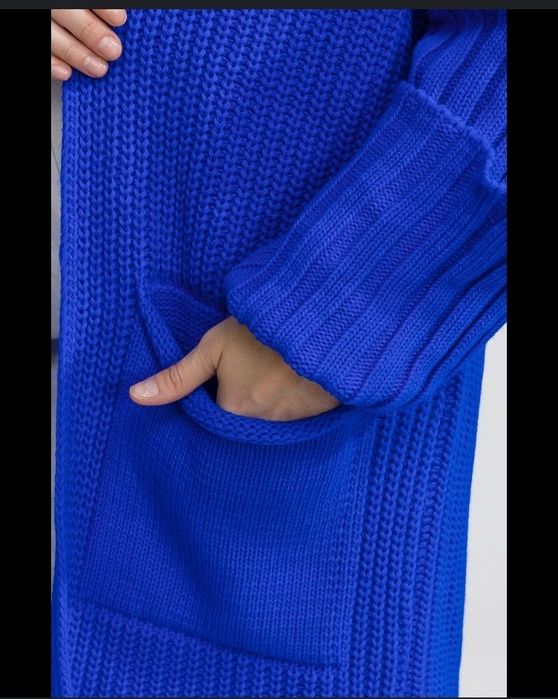 Женский женфер,кардиган . Темно синий. Средное длина