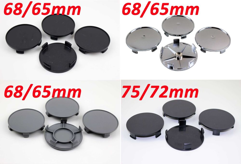 Черни/Сиви/Хром Капачки за Джанти 68/65мм 75/72мм Комплект 4бр.