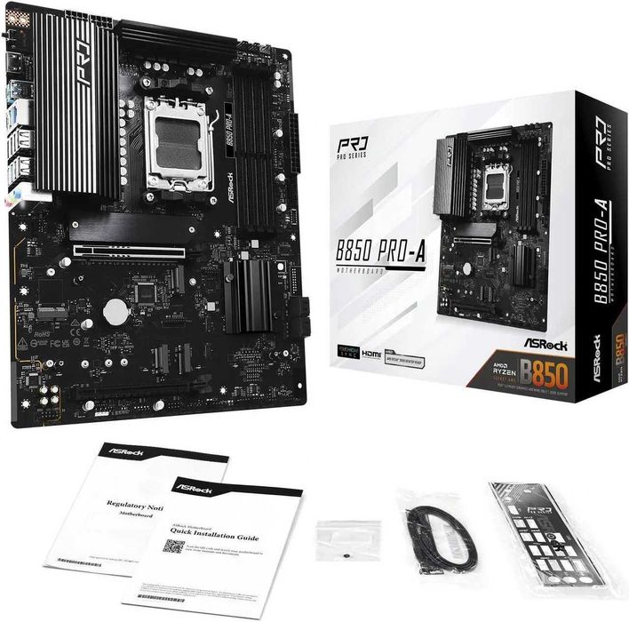 Asrock B850 PRO-A, 14+2+1 фаз, 8 слоёв, 4 слота м2