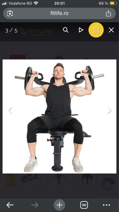 2 Banci fitness multifunctionale  Powertech cu diferite accesorii care se ataseaza