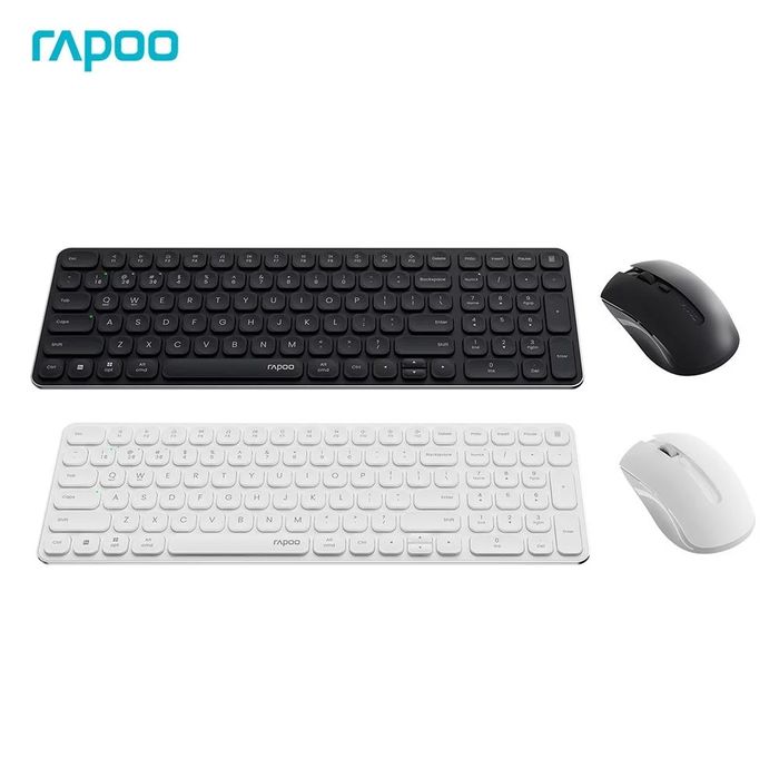 # Клавиатура и мышь Rapoo 9350S Беспроводной комплект Black/White Ru