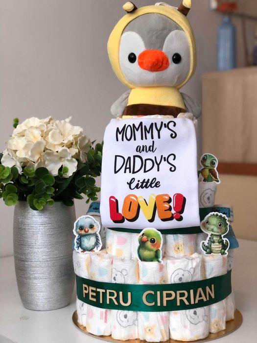 Pentru familie, tort din scutece, cadou bebelusi, cadou mama