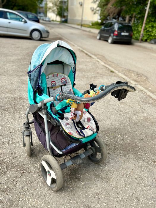 Бебешка количка 3в1 цвят тюркоаз - Alfa Romeo
