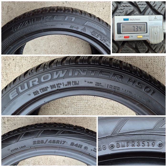 O bucată 225/45 R17 M+S iarnă - una Continental Falken