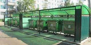 Мусорный бак 120 литров в зеленного цвета