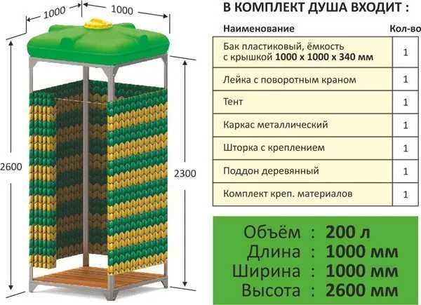 Летний душ, дачный душ. Готовый душ
