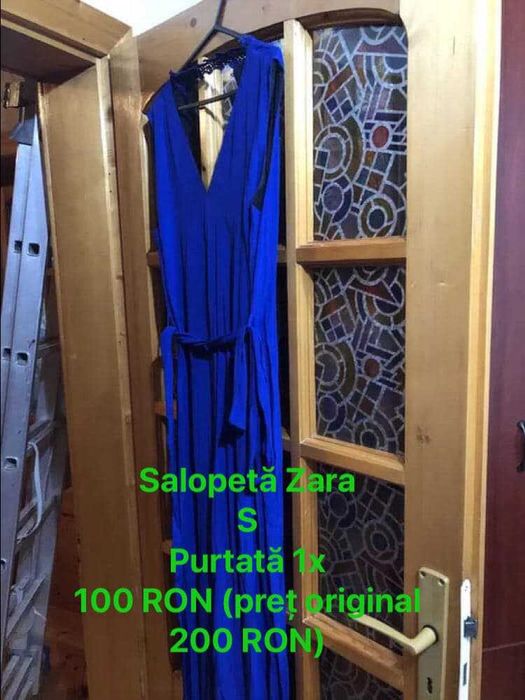 Salopeta dama Zara albastru royal S NOUA