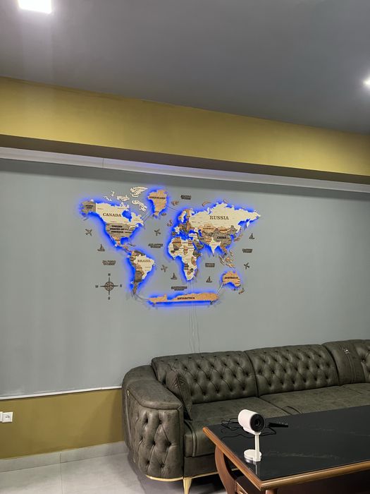 3Д карта мира-Yog’ochli dunyo xaritasi,3d xarita