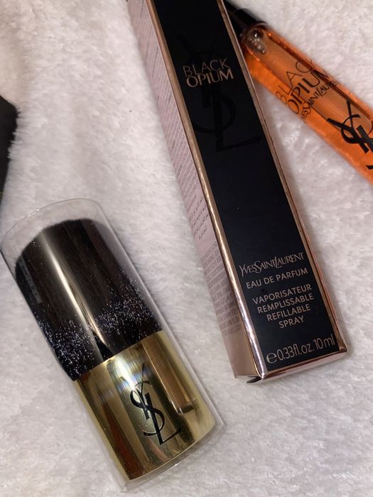 Set YSL Yves Saint Laurent eau de parfum Black Opium + perie pudra