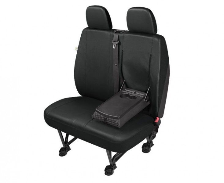 Husa bancheta cu doua locuri Practical DV2 L Table imitatie piele neagra, pentru bancheta cu tavita compatibila cu Jumper, Ducato, Transit, Daily, Sprinter, Boxer, Crafter
