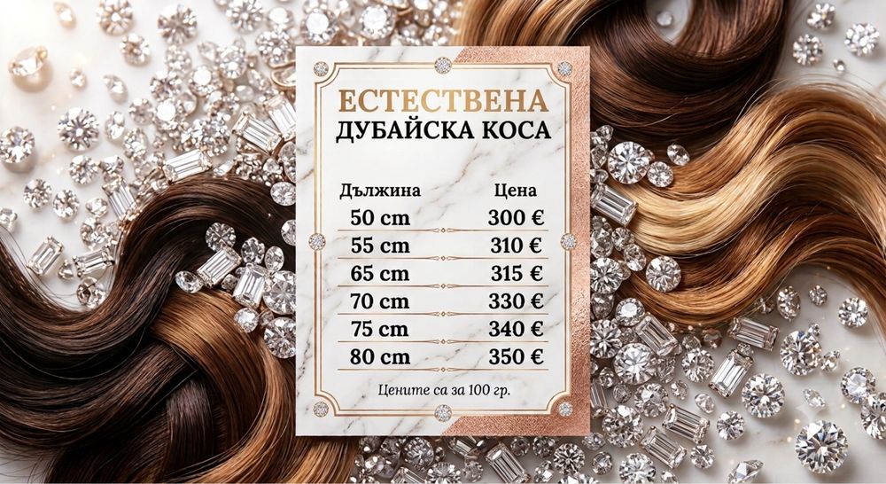 Естествена Дубайска коса 70 см