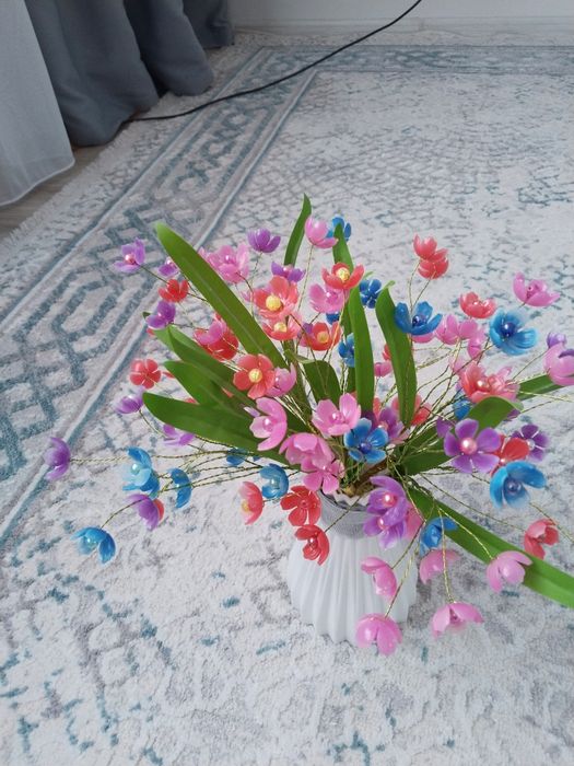 Бусины цветы на 8 марта