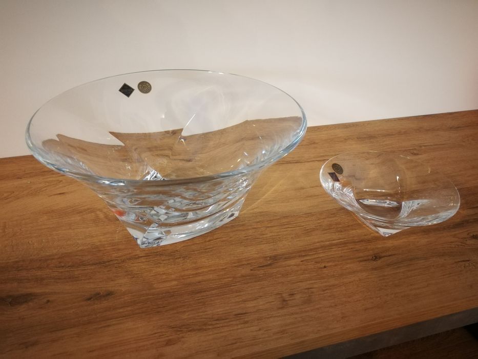 Кристални фруктиера и купичка Bohemia Triangle 28см/16см