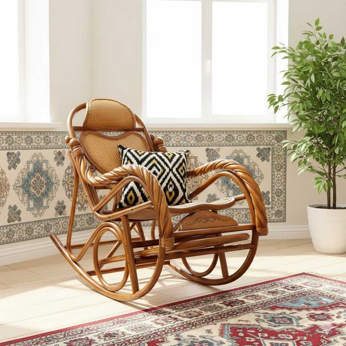 Кресло-качалка из натурального ротанга, Kreslo kachalka tabiiy rotang