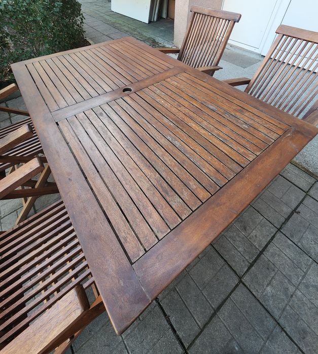 Комплект градински мебели тиково дърво